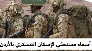 طريقة الإستعلام عن أسماء المستحقين لقرض الإسكان العسكري الأردن وموعد الصرف